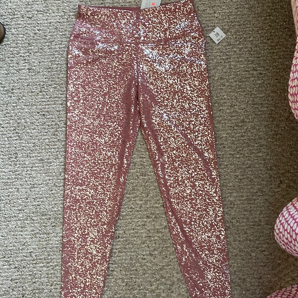 NWT Sweaty Betty 7/8 metallic work out leggings